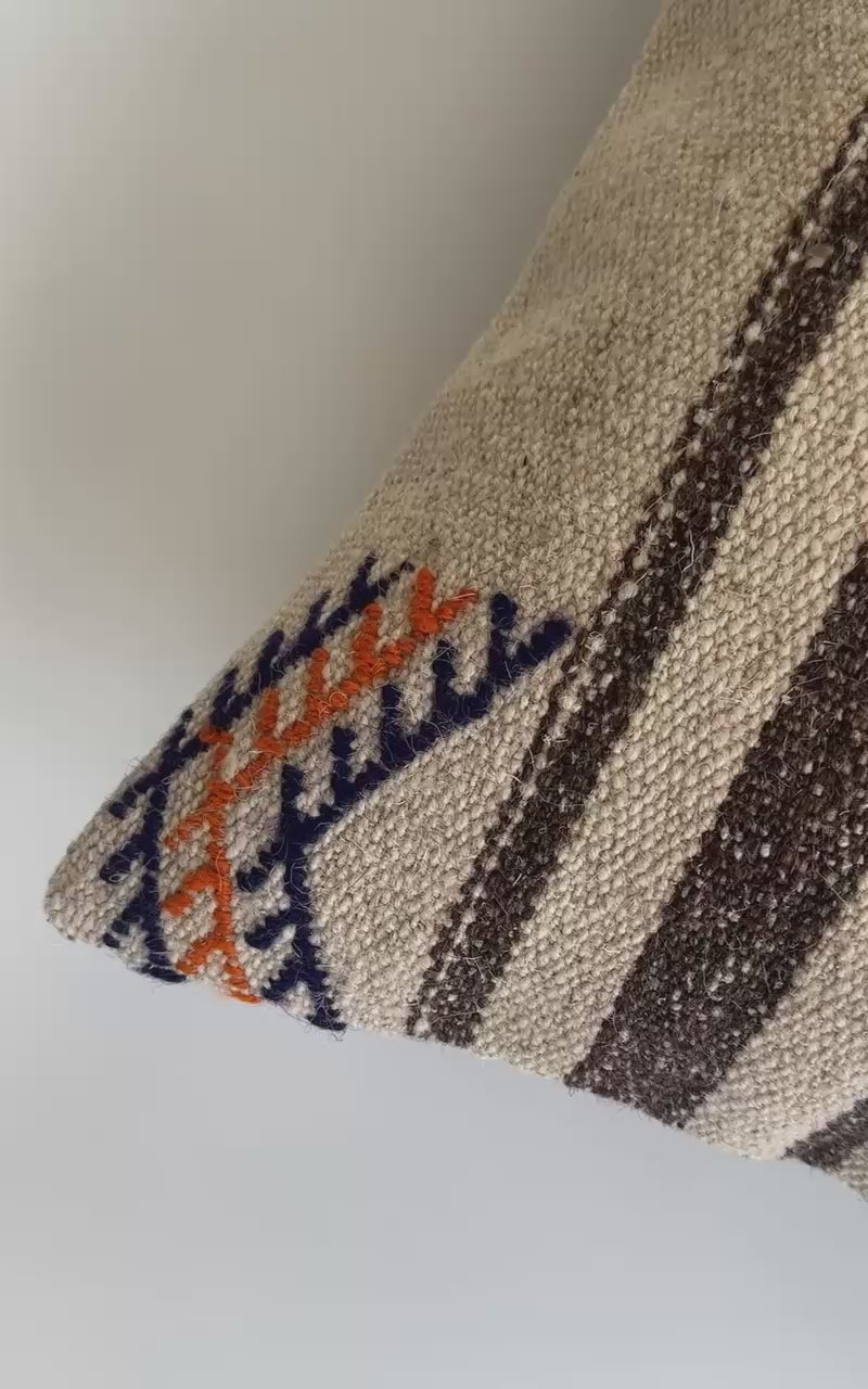 Handmade Multicolour Turkish Rug Cushion Cover 18''x18'' / 45x44 CM