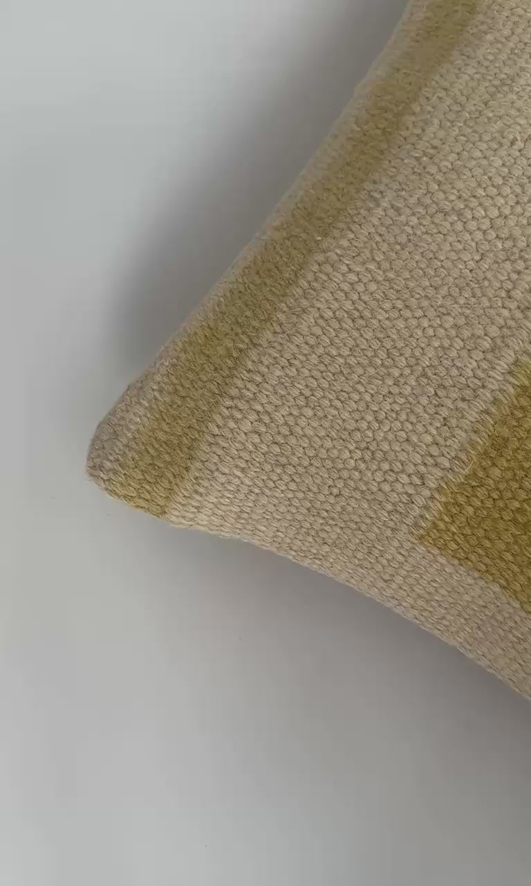 Handmade Textured Cream Turkish Cushion Cover 16''x16'' / 41x40 CM