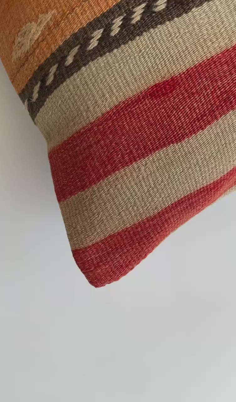 Handmade Multicolour Turkish Cushion Cover 16''x16'' / 39x39 CM