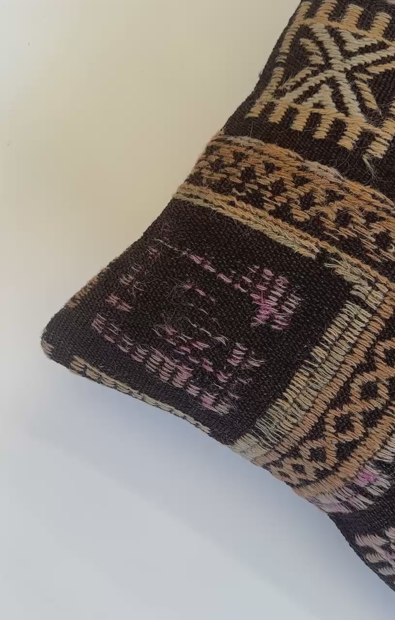 Handmade Multicoloured Turkish Cushion Cover 16''x16'' / 41x41 CM