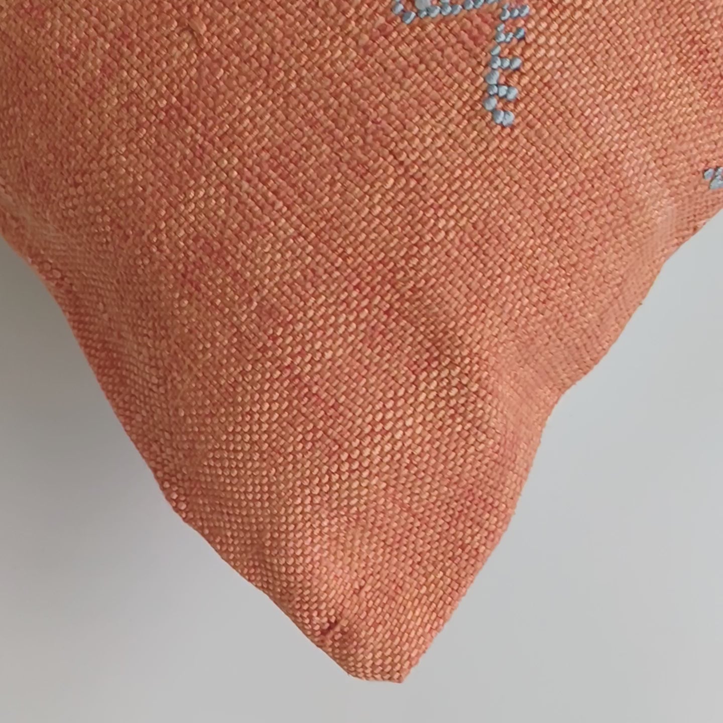 Moroccan Handmade Burnt Orange Cactus Silk Cushion Cover 20''x20'' / 50x50 CM