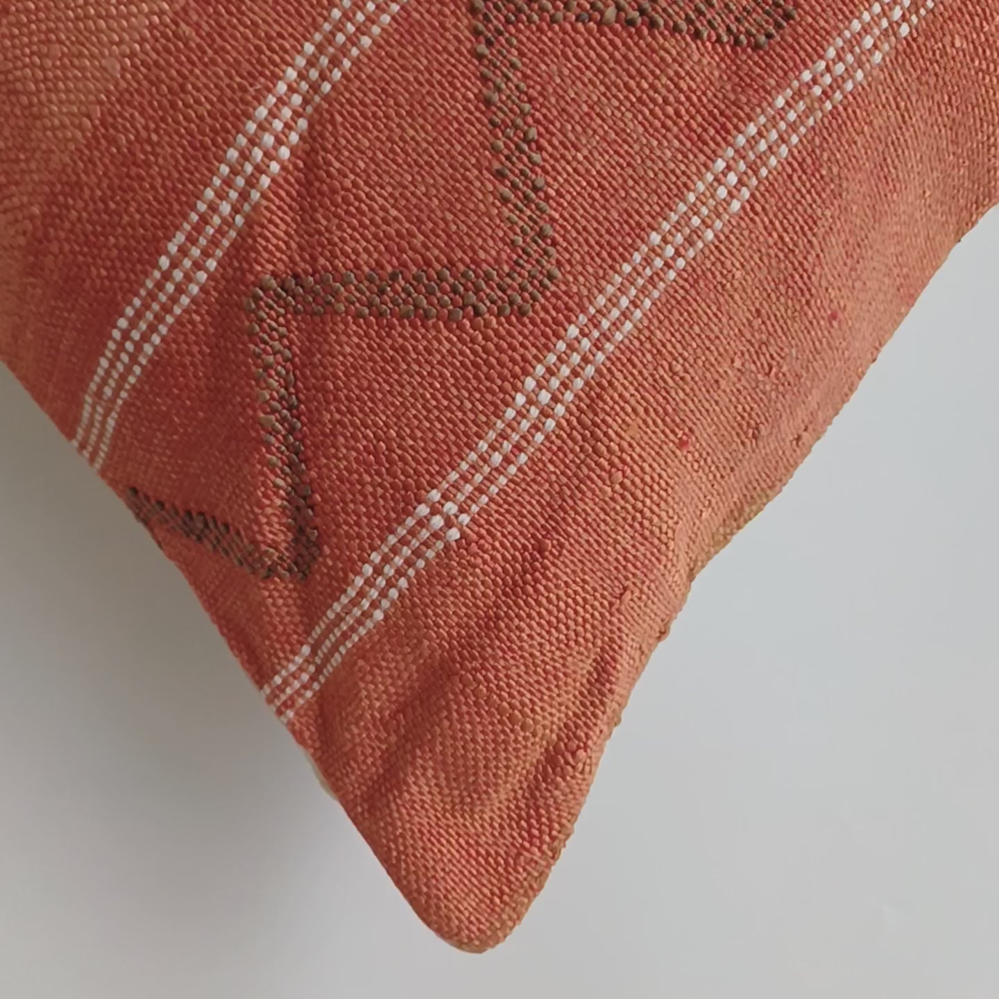Moroccan Handmade Burnt Orange Cactus Silk Cushion Cover 20''x20'' / 50x50 CM