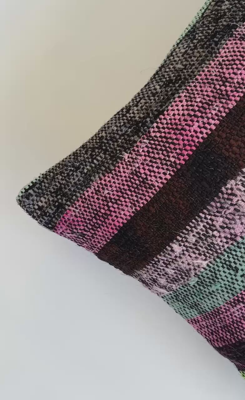 Handmade Multicoloured Turkish Cushion Cover 16''x16'' / 41x40 CM