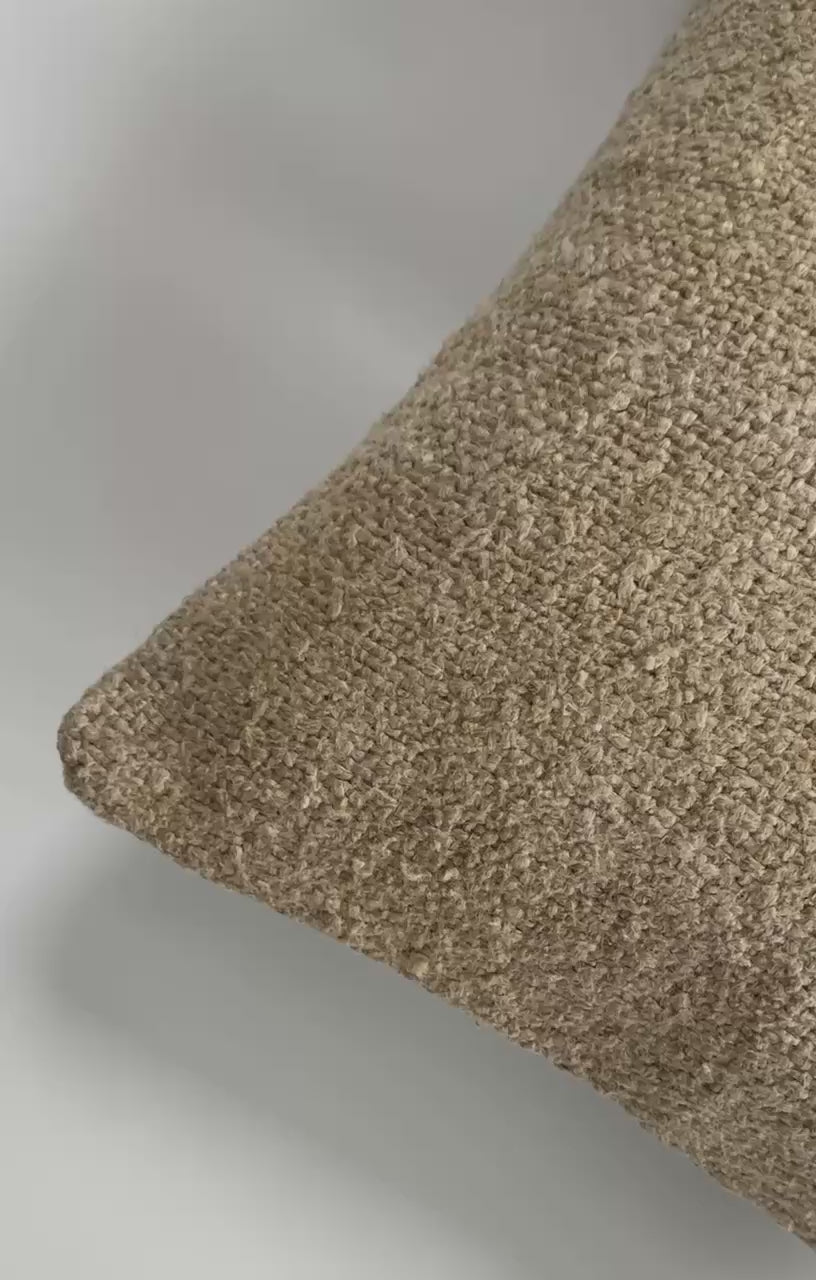 Handmade Textured Cream Turkish Cushion Cover 16''x16'' / 41x40 CM