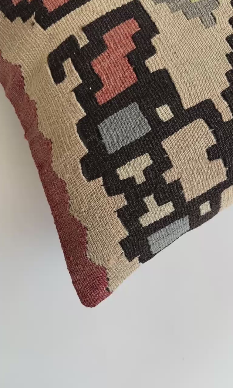 Handmade Turkish Cushion Cover 16''x16'' / 40x39 CM