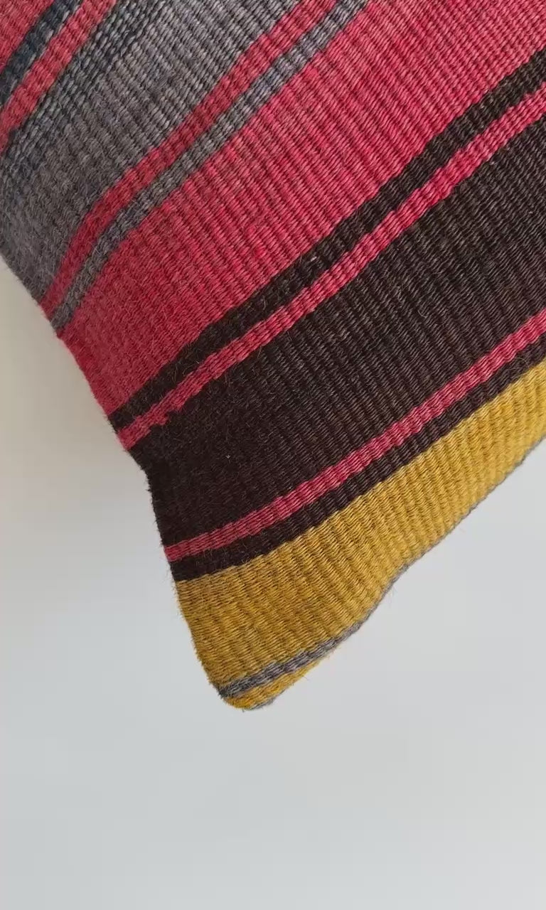 Handmade Multicolour Turkish Rug Cushion Cover 18''x18'' / 45x45 CM