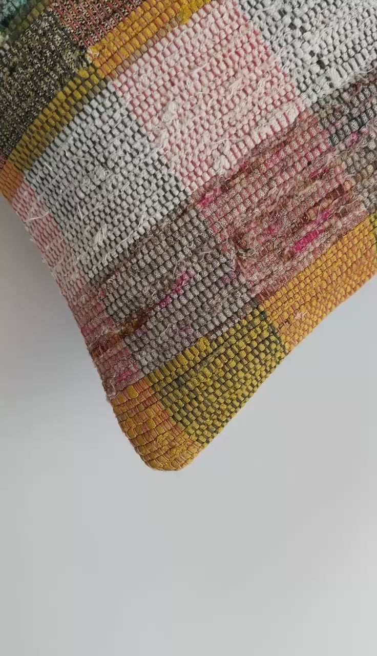 Handmade Multicolour Turkish Cushion Cover 16''x16'' / 40x40 CM