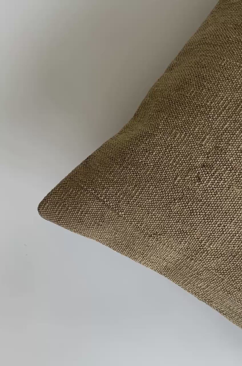 Handmade Textured Beige Turkish Rug Cushion Cover 18''x18'' / 45x44 CM