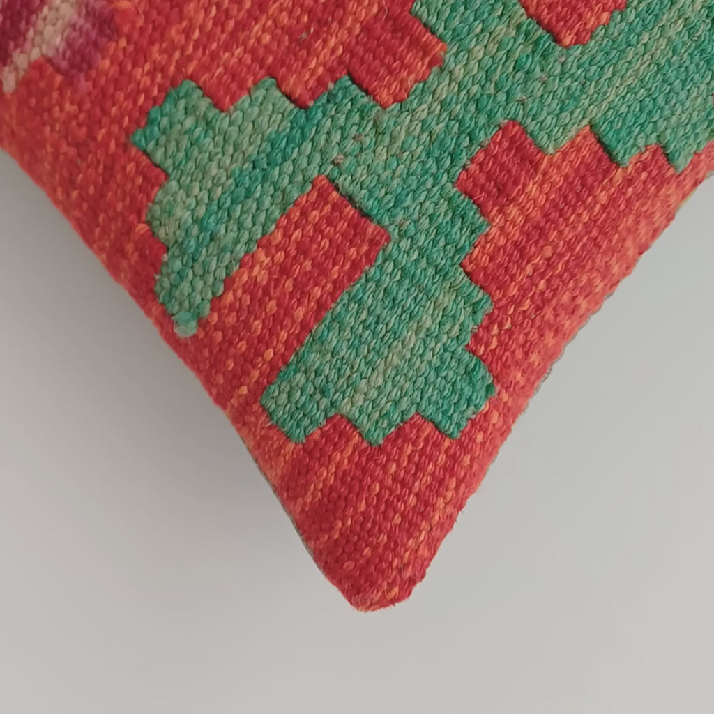 Afghan Handmade Multicoloured Cushion Cover 12''x12'' / 30x30 CM