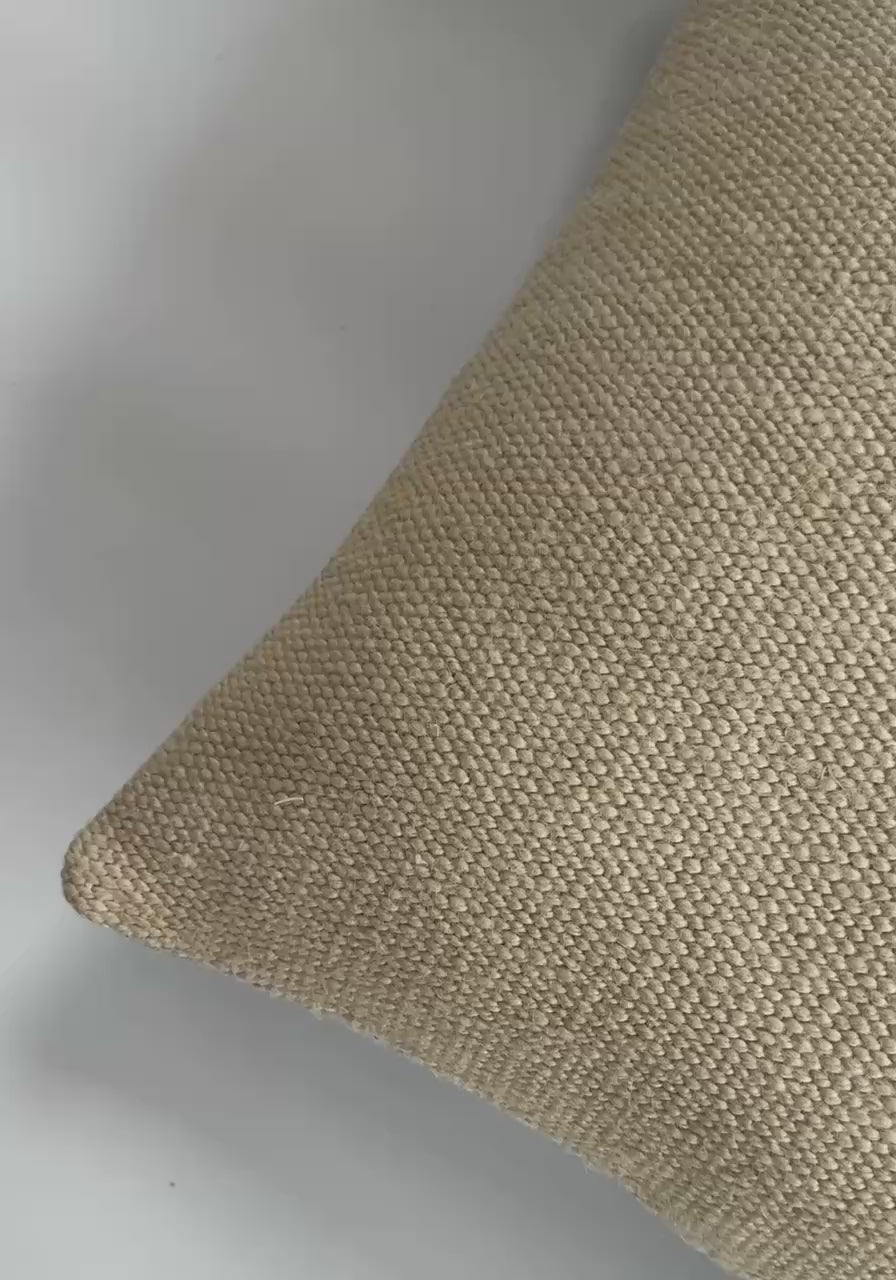 Handmade Textured Cream Turkish Cushion Cover 16''x16'' / 41x41 CM