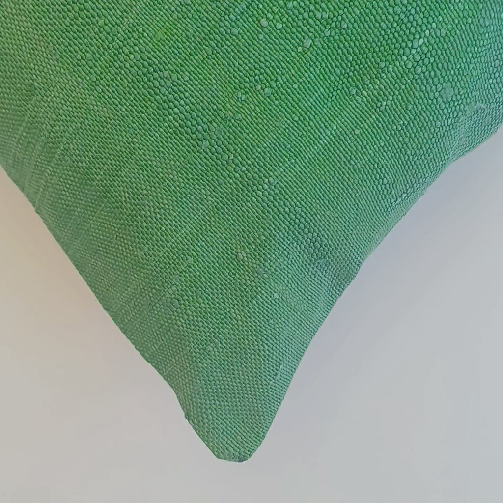 Moroccan Handmade Green Cactus Silk Cushion Cover 20''x20'' / 50x50 CM