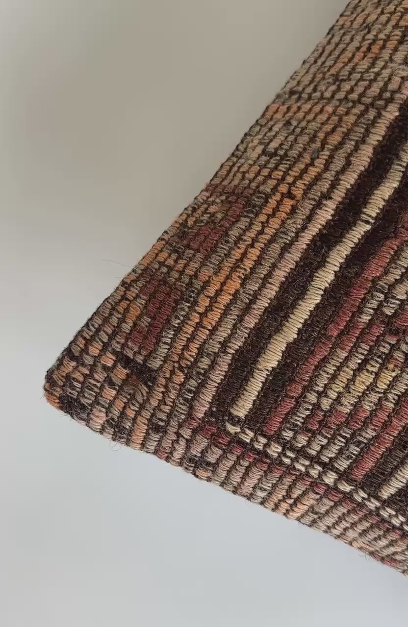 Handmade Multicolour Turkish Rug Cushion Cover 18''x18'' / 46x45 CM