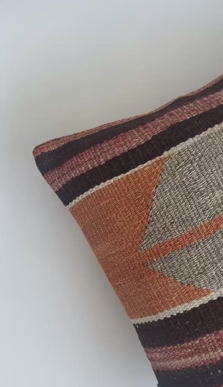 Handmade Turkish Rug Cushion Cover 16''x16'' / 41x41 CM