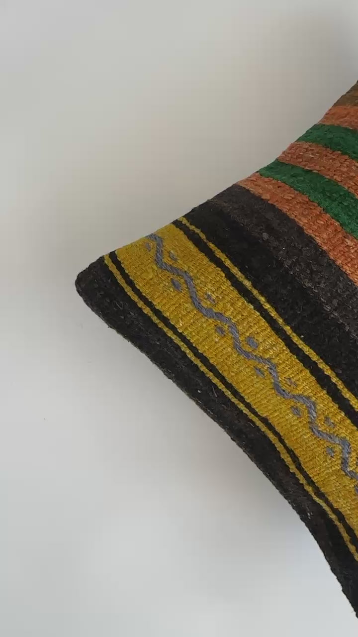 Handmade Multicolour Turkish Cushion Cover 16''x16'' / 40x40 CM