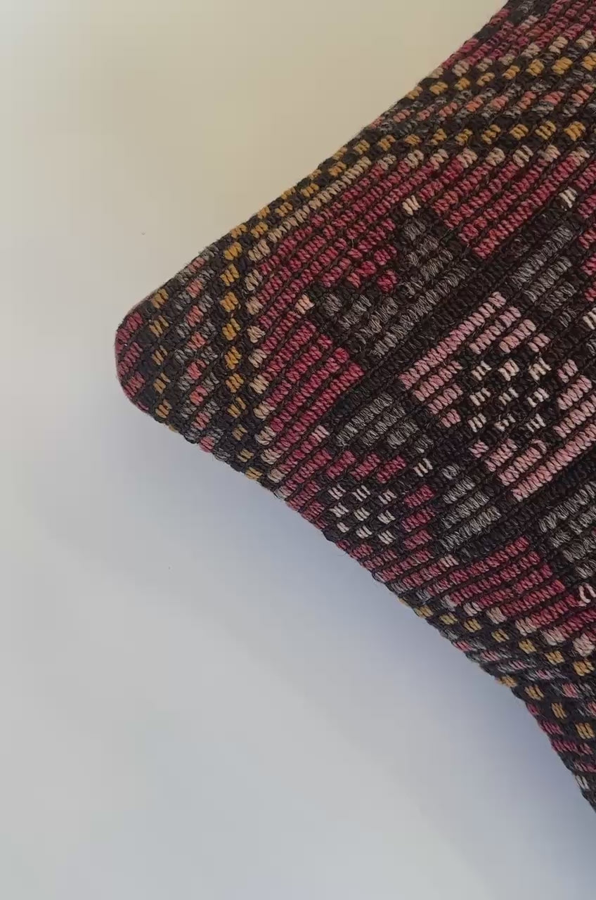 Handmade Multicoloured Turkish Cushion Cover 16''x16'' / 41x41 CM