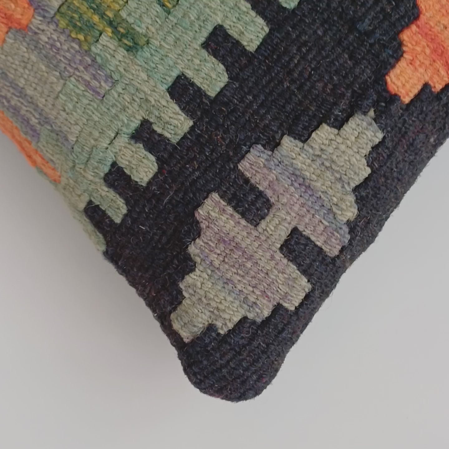 Afghan Handmade Multicoloured Kilim Cushion Cover 12''x12'' / 30x30 CM