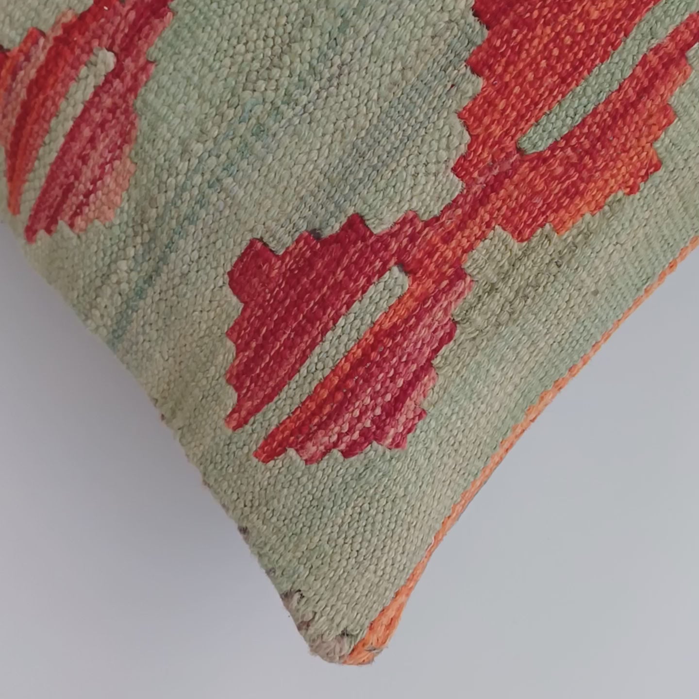 Afghan Handmade Multicoloured Kilim Cushion Cover 16''x16'' / 40x40 CM