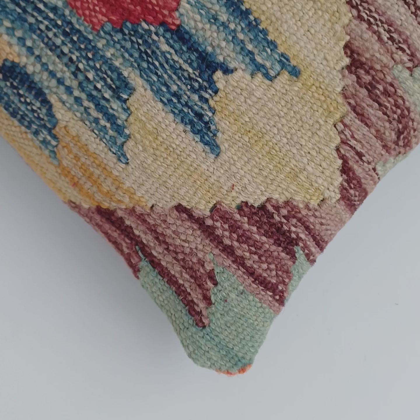 Afghan Handmade Multicoloured Kilim Cushion Cover 12''x12'' / 30x30 CM