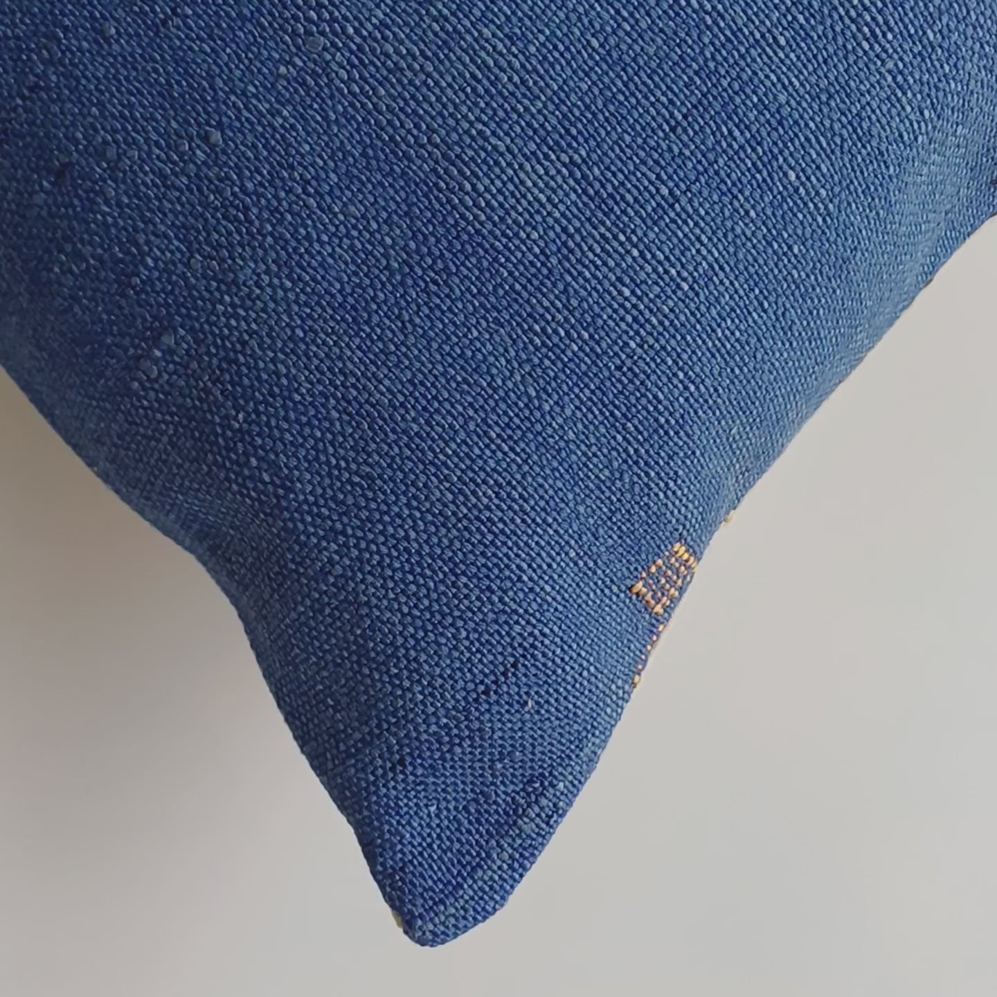Moroccan Handmade Royal Blue Cactus Silk Cushion Cover 20''x20'' / 50x50 CM