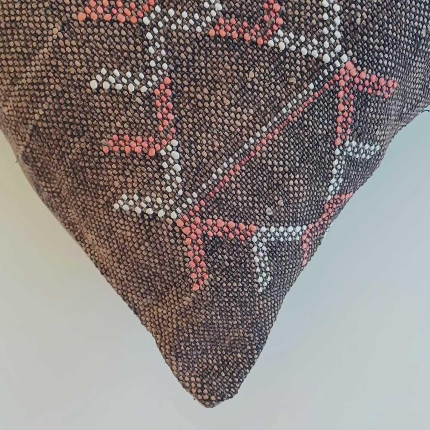 Moroccan Handmade Brown Cactus Silk Cushion Cover 20''x20'' / 50x50 CM