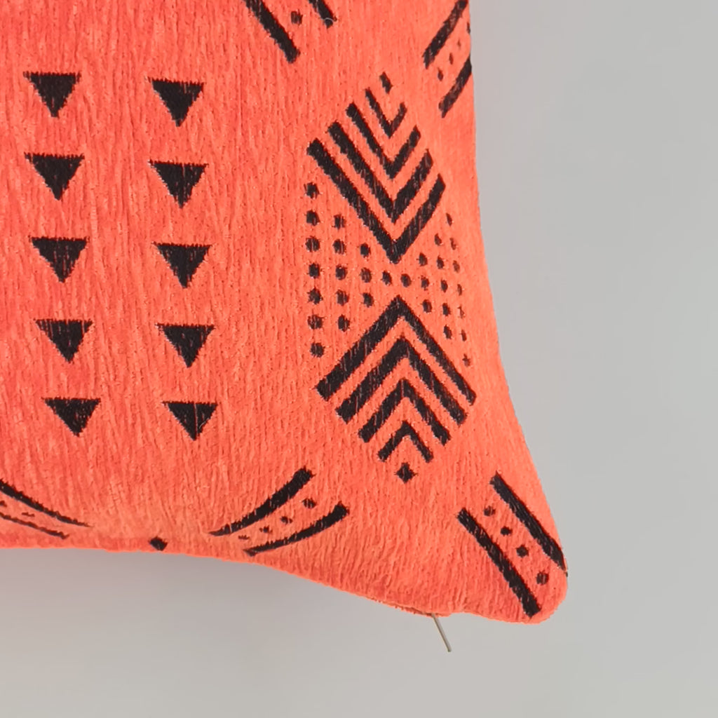 Terracotta Orange Velvet Moroccan Cushion Cover 20''x20'' / 50x50 CM