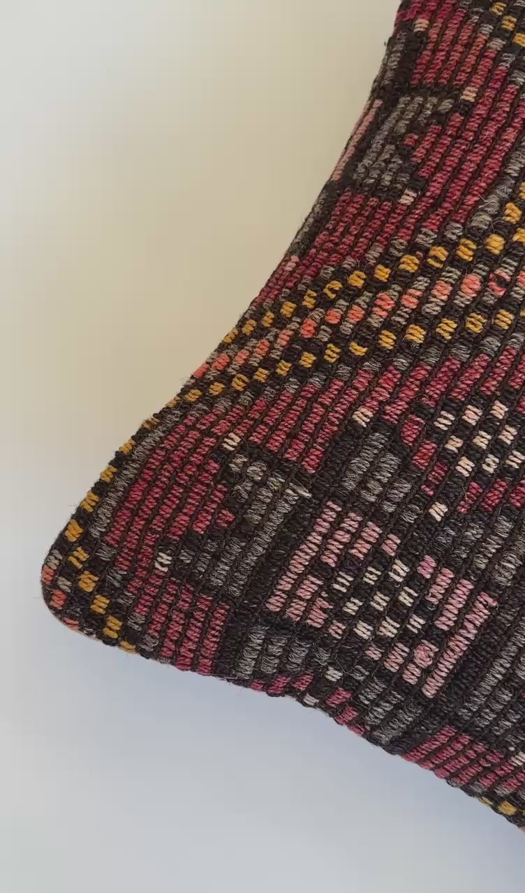 Handmade Multicoloured Turkish Cushion Cover 16''x16'' / 40x40 CM