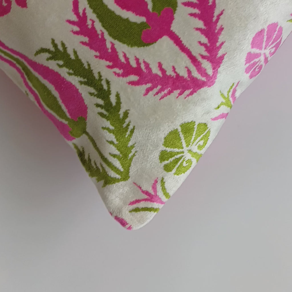 Pink Silk Velvet Tulip Cushion Cover 16''x16'' / 40x40 CM