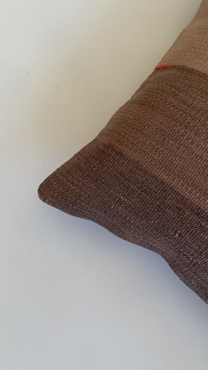 Handmade Striped Multicolour Turkish Cushion Cover 16''x16'' / 41x41 CM