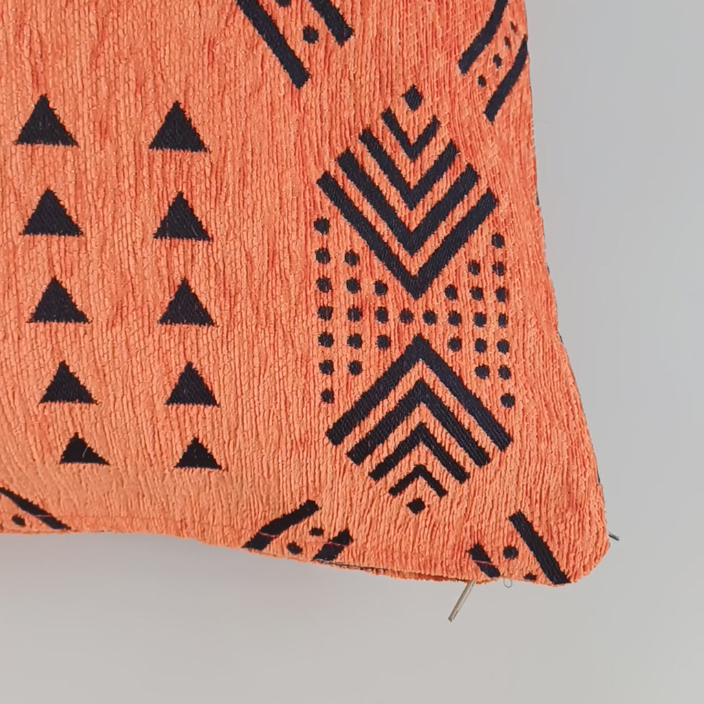 Sun kissed Orange Velvet Moroccan Cushion Cover 20''x20'' / 50x50 CM