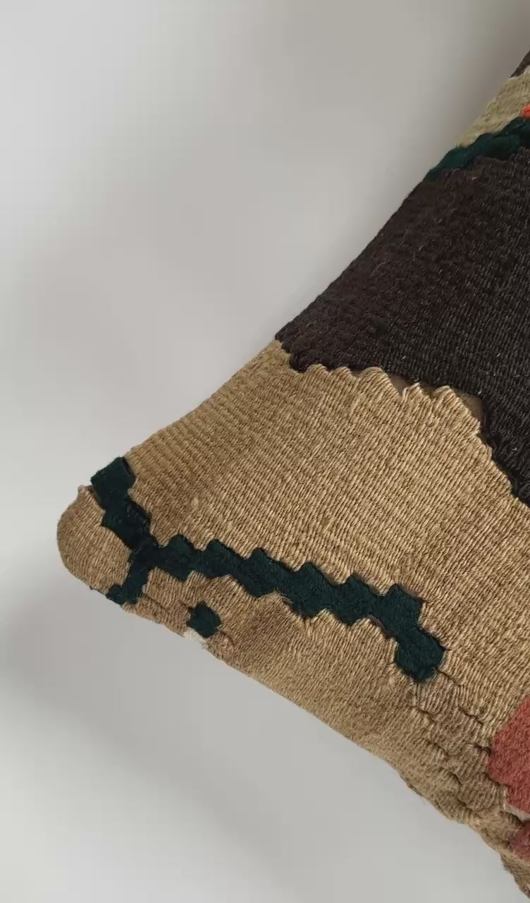 Handmade Multicoloured Cushion Cover 16''x16'' / 40x40 CM