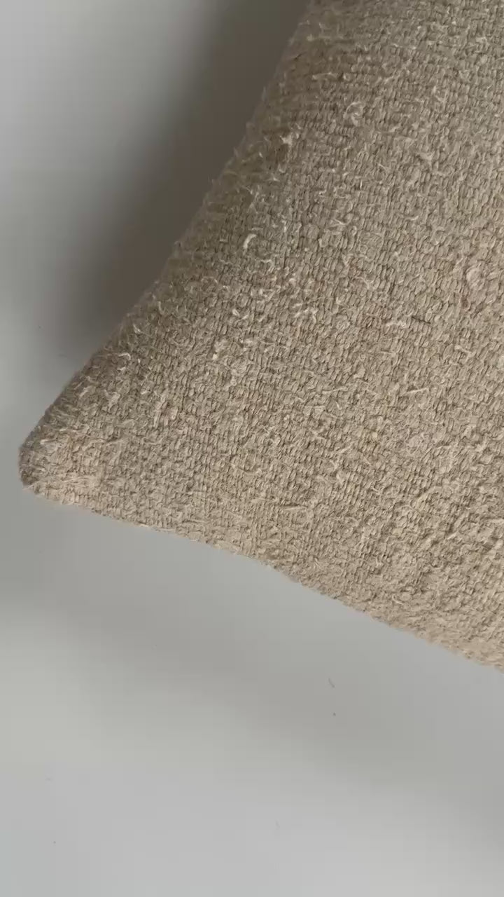 Handmade Textured Cream Turkish Cushion Cover 16''x16'' / 40x40 CM
