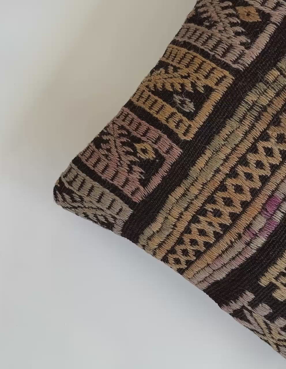 Handmade Multicoloured Turkish Cushion Cover 16''x16'' / 41X41 CM