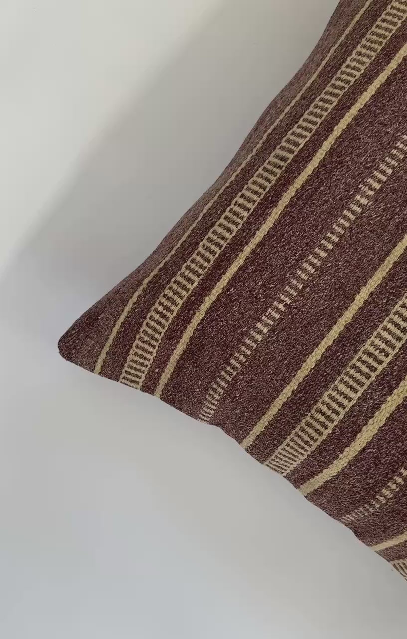 Handmade Brown Turkish Cushion Cover 16''x16'' / 41x41 CM