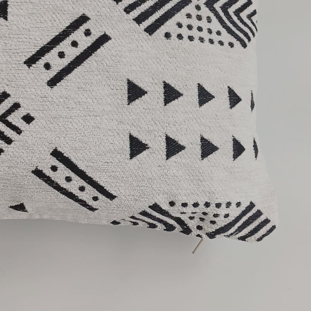 Moroccan Handmade White Velvet Cushion Cover 24''x12'' /  60x30 cm