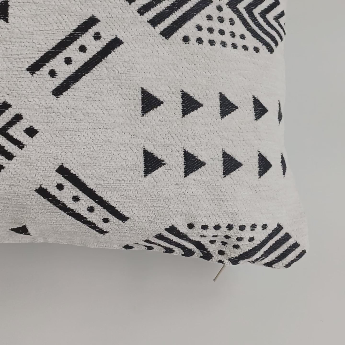 Moroccan Handmade White Velvet Cushion Cover 24''x12'' /  60x30 cm
