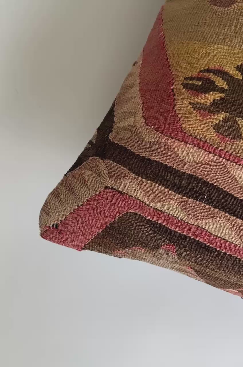 Handmade Multicolour Turkish Rug Cushion Cover 18''x18'' / 46x45 CM