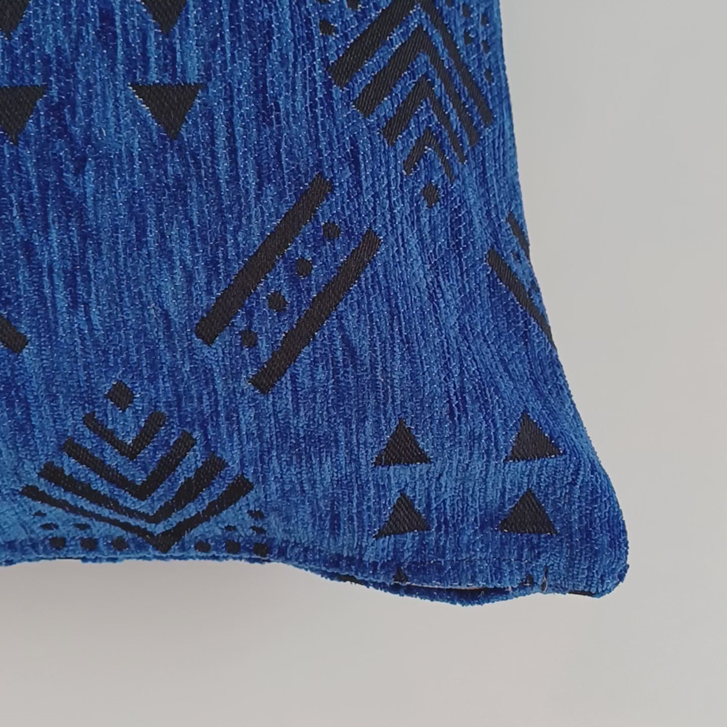 Royal Blue Velvet Moroccan Cushion Cover 20''x20'' / 50x50 CM