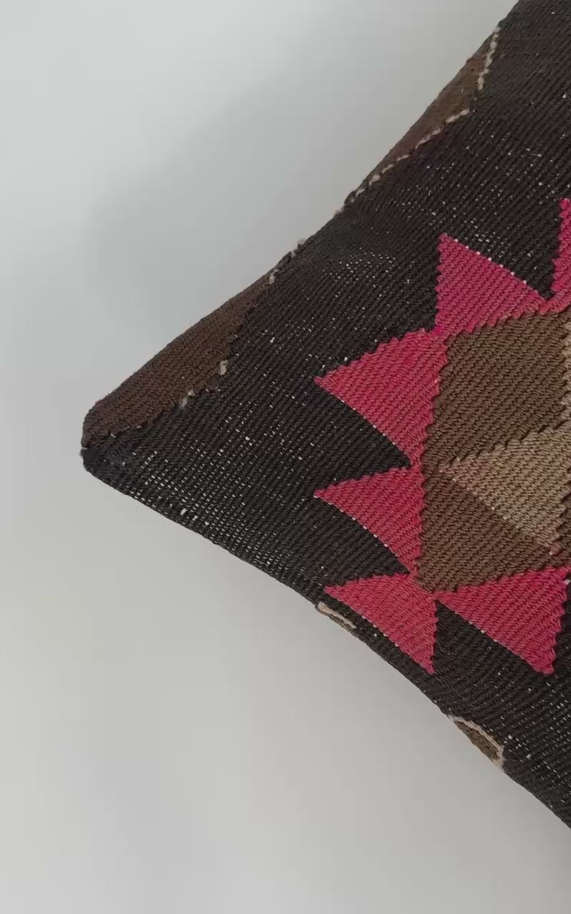 Handmade Multicoloured Turkish Cushion Cover 16''x16'' / 41x40 CM