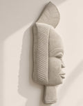 African Inspired Face Plaque, Sculptural Face Wall Hanging 26x9 CM